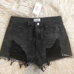 Denim Black Cut off Shorts